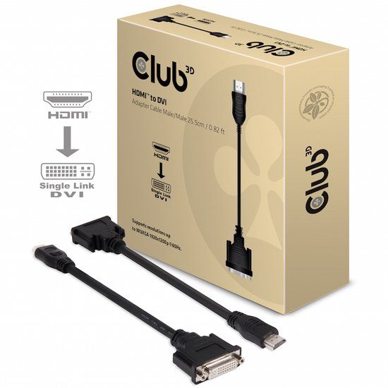 Club 3D HDMI naar DVI-D Enkele Link Passieve Adapter