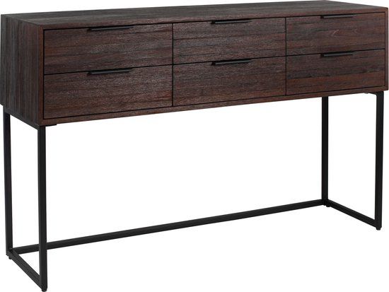 Housecraft Living Webster Ladekast/ Kast Groot 6 lades Teakhout Bruin