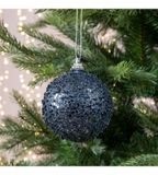 Kaemingk Decoris Boule de Noël Mousse Paillettes Suspendu Nuit Bleu dia8cm