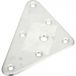 Hettich Plaque de montage triangulaire métal à visser, H.120 x L.70 mm