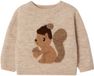 Vertbaudet Babypullover eekhoorn lange mouwen gemêleerd beige