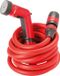 Sans marque Tuyau d'eau extensible pour le jardin - Pistolet multifonction - Sac de transport - Rouge - 10m