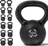body revolution Monster Group BV Gietijzer kettlebell - zwart - 10 kg - platte anti-roll basis