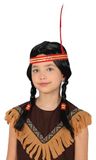 FIESTAS GUIRCA Indiase paardenstaart-pruik voor kinderen, eenheidsmaat, uniseks kostuumaccessoires voor indianen-themafeestjes en carnaval, ideaal voor jongens en meisjes, zwart