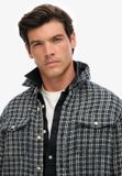 Superdry The Merchant Store Chemise de travail texturée pour homme à manches longues L Coton Indigo Textured Check