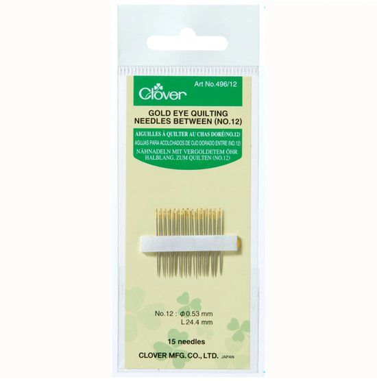 Clover Gold Eye Quilting Needles No 12