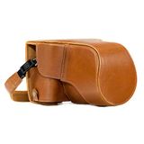 MegaGear MG983 Ever Ready Leather Camera Case met draagriem compatibel met Fujifilm X-T30, X-T20, X-T10 (16-50mm / 18-55mm lenses) - Lichtbruin