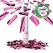 Relaxdays party popper, 40 cm, metallic folie, voor geboorte, vrijgezellenfeest, confetti kanon, confettitube, roze