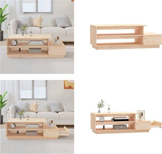 vidaXL Salontafel 120x50x40,5 cm massief grenenhout
