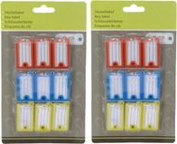18x pièces porte-clés colorés rouge/bleu/jaune - Porte-clés