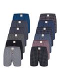 Phil & Co. Berlin Men's Woven Boxers 12 Pack – Loose Fit Boxer Shorts – 60% Cotton & 40% Polyester – Breathable, Wrinkle-Resistant & Easy Care' gemengde kleuren