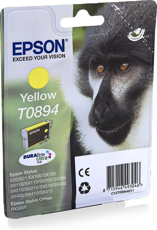 Epson T0894 Yellow Ink Cartridge - DURABrite Ultra - Compatible with Epson Stylus Printers