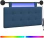 vidaXL - Hangend hoofdbord - Met LED-verlichting - Blauw - Stof