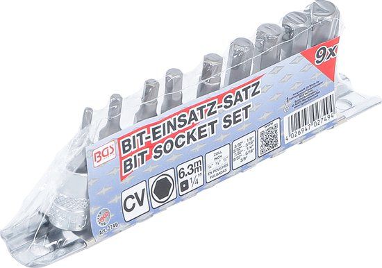 BGS 2749 - Inbus Doppenset 1/4" (inch/SAE) - 9 Delig