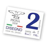 Pigna 0220008SG tekenalbum, glad vierkant papier, 10 vellen, 24 x 33 cm