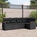 Maison Exclusive - Ensemble de jardin, composé de 5 pièces avec coussins, noir, en polyrotin