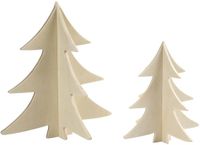 Kerstbomen, Creativ Company Kerstbomen Hout - Set van 2 Stuks - 13+18 cm