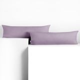 DecoKing Set van 2 kussenslopen, 20 x 145 cm, jersey, 100% gekamd katoen, ritssluiting, Amber violet