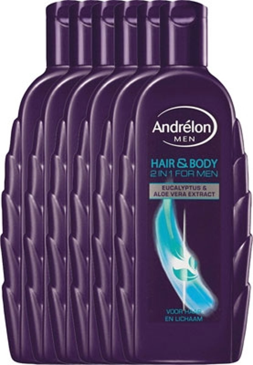 Andrélon Men Hair Body 2 in 1 shampoo 6 stuks voordeelverpakking