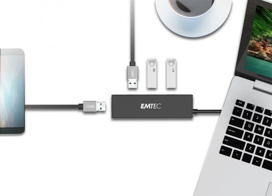 EMTEC Hub Ultra Slim USB3.1 4-Port T620A Type-A