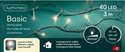Lumineo Kerstverlichting - 40 leds - warm wit - 300 cm - transparant kabel - timer en dimmer
