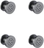 FortiFura Calvi zijdouche - 5cm - rond - 4 stuks - PVD - geborsteld gunmetal (antraciet)