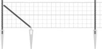 vidaXL Euro-hek met grondpennen 25 x 0,6 m PVC-Coated Staal Grijs Mesh