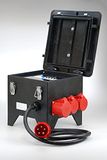 Ehmann Professionele bouwplaatsverdeler met RCD, Made in Germany, 6 uitgangen (1x CEE 32A / 2x CEE 16A / 3x 230V~), 2m H07RN-F 5G 6,0mm², IP54, K2, BGI-GUV-I608