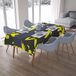 Bonamaison Tafelkleed, Anti-Mold, Sneldrogend, Waterdicht, 100% Polyester Tafellaken, Neon Geel, Rook, 140 x 200 Cm