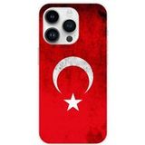 1001 coques Apple iPhone 15 Pro Drapeau turquie bedrukt siliconen hoesje