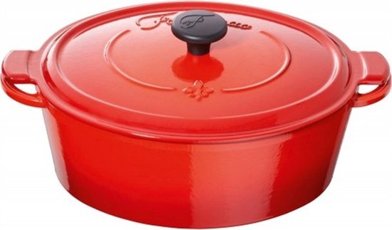 Fontignac Mains libres ovale cocotte/braadpan 29 cm - rood 4