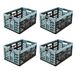 keeeper 4x stevige professionele vouwkratten met soft-touch handgrepen, 45 l, Ben, Nordic Blue (blauw)