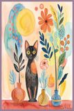 Cute Watercolor Cat Grid Notebook