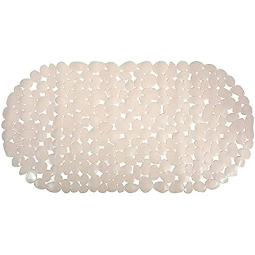 MSV Badmat met Zuignappen – Antislip Badmat met Kiezelsteeneffect voor Bad en Douche – Veilige Badmatten voor het Hele Gezin – Beige – 39 x 99 cm