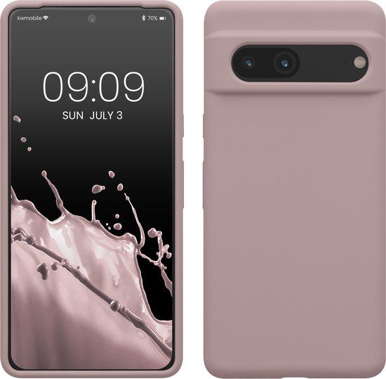 kwmobile telefoonhoesje geschikt voor Google Pixel 7 - Hoesje met siliconen coating - Smartphone case in licht oudroze