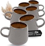 Moritz & Moritz SOLID Tasses à café Set - 6 pièces Tasse à café avec anse - 420 ml - Grès - Beige