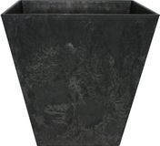Artstone Ter Steege Bloempot/plantenpot - vierkant - gerecycled kunststof - zwart - D30 en H30 cm