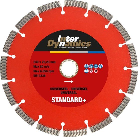 Interdynamics Standard+ Diamantdoorslijpschijf - 150x22,23x2,4mm - Universeel