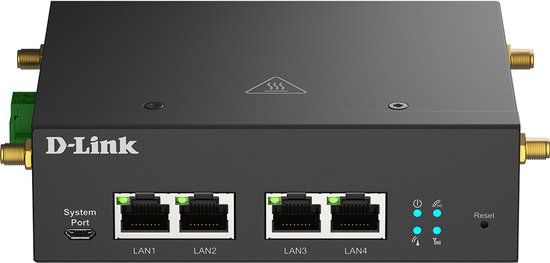 D-Link DWM-314-G bedrade router 4 Gigabit Ethernet Zwart