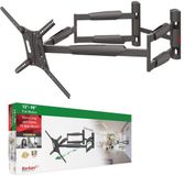 Barkan 104 cm lange tv-muurbeugel, 13-90 inch dubbele arm, draaibare/volledig beweegbare luxe tv-beugel, belastbaar tot 60 kg, extra stabiel, voor LED OLED LCD, max. VESA 600x400