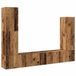 vidaXL 4-delig Tv-meubelset wandmontage bewerkt hout oud houtkleurig
