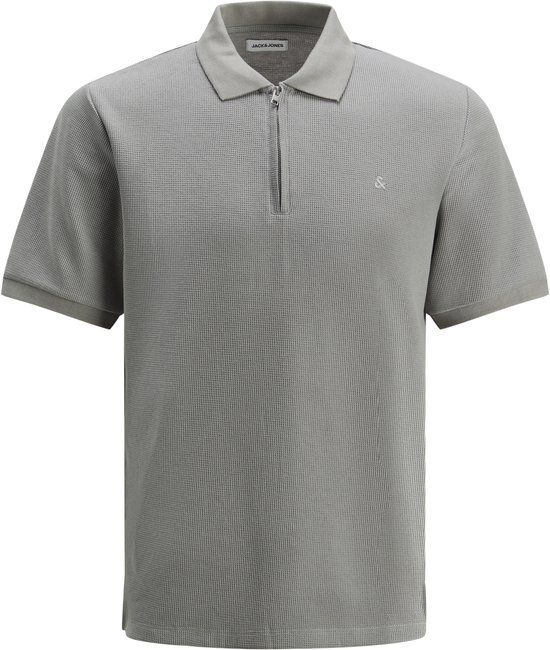 JACK&JONES JJEAUSTIN ZIP POLO SS NOOS Heren Poloshirt - Ultimate Grey Classic