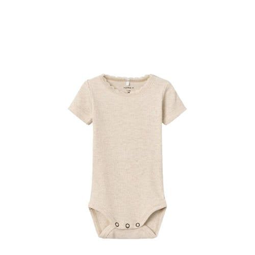 NAME IT BABY romper NBFKAB met biologisch katoen beige