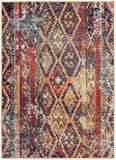 Safavieh Monaco Collection Boho tapijt voor woonkamer, eetkamer, slaapkamer, korte pool, paars en oranje, 90 x 150 cm