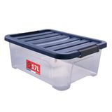 SUNDIS Wave Box, opbergbox met clip-on deksel, 17L, stapelbaar | Kunststof transparant