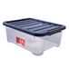 SUNDIS Wave Box, opbergbox met clip-on deksel, 17L, stapelbaar | Kunststof transparant