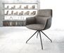 DELIFE Fauteuil Pejo-Flex piètement croisé conique noir microvelours anthracite ressorts ensachés vintage