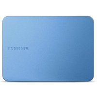 Toshiba Canvio Flex 2TB draagbare 2,5'' externe harde schijf (HDD) voor Mac, Windows PC, Smartphone en Tablet gebruik, compatibel met de meeste USB-C en USB-A apparaten, warm zilver, metallic blauw
