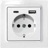 Eltako 30055897 Wandcontactdoos met randaarde Inzetstuk Wit, Wit (RAL 9016)