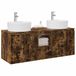 vidaXL Badkamerkastenset 3 st Gerookt eiken 49,5 x 44,5 x 65 cm